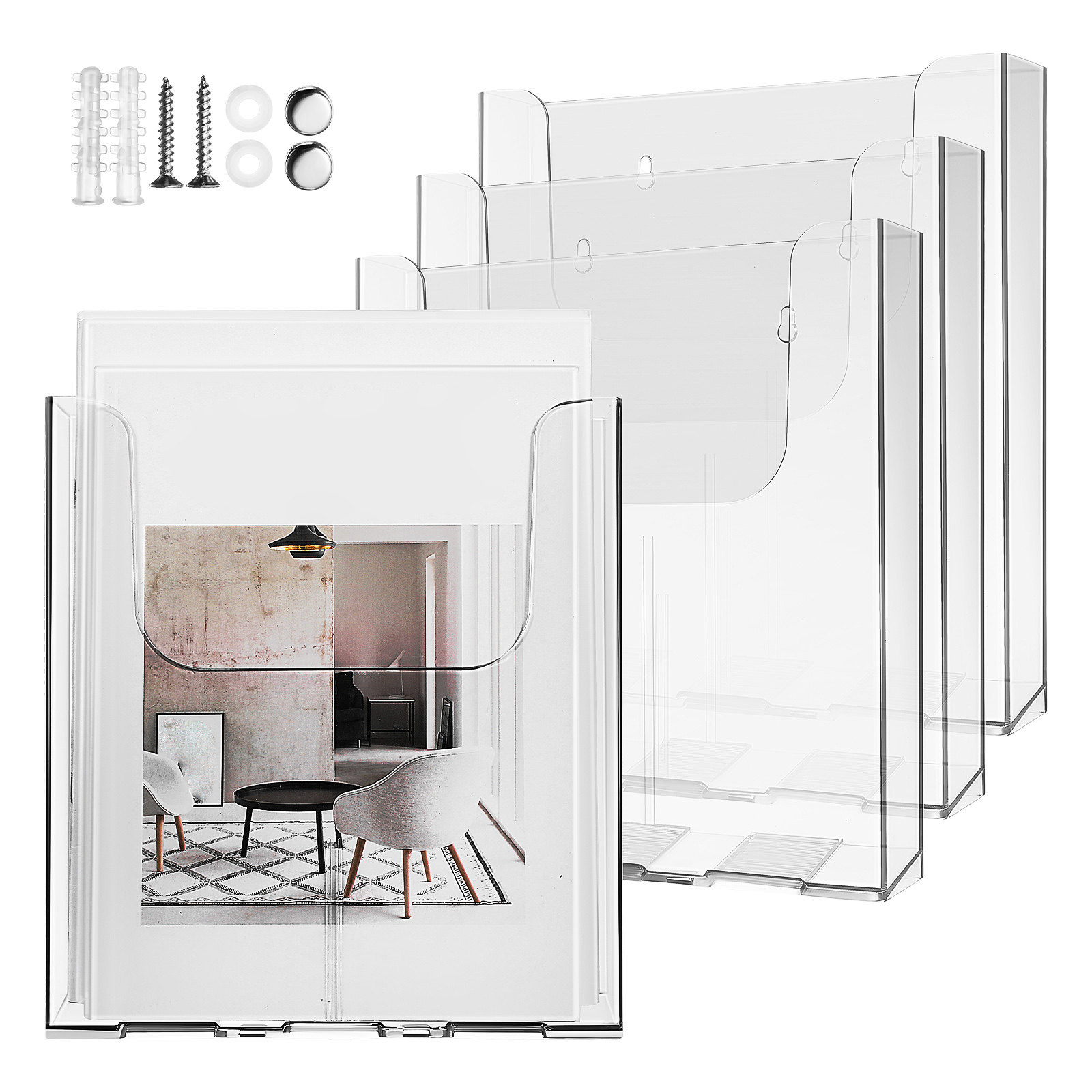 Document Holder Stand - 4 pezzi, portadocumenti da parete in
