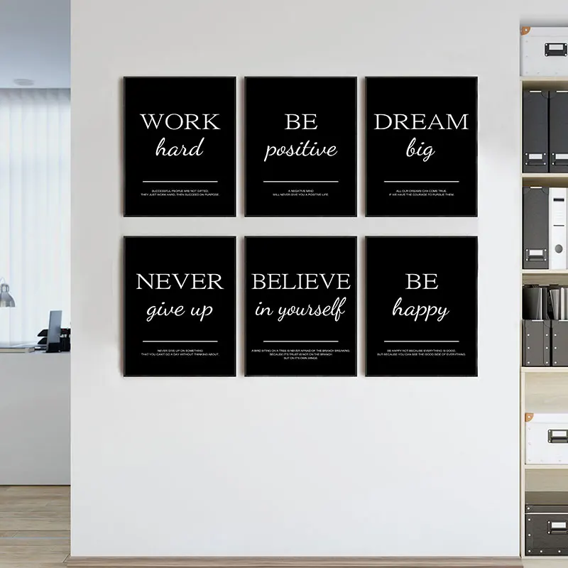 Home Office Room Inspiration - Stampe d'arte con citazioni ispiratrici moderne