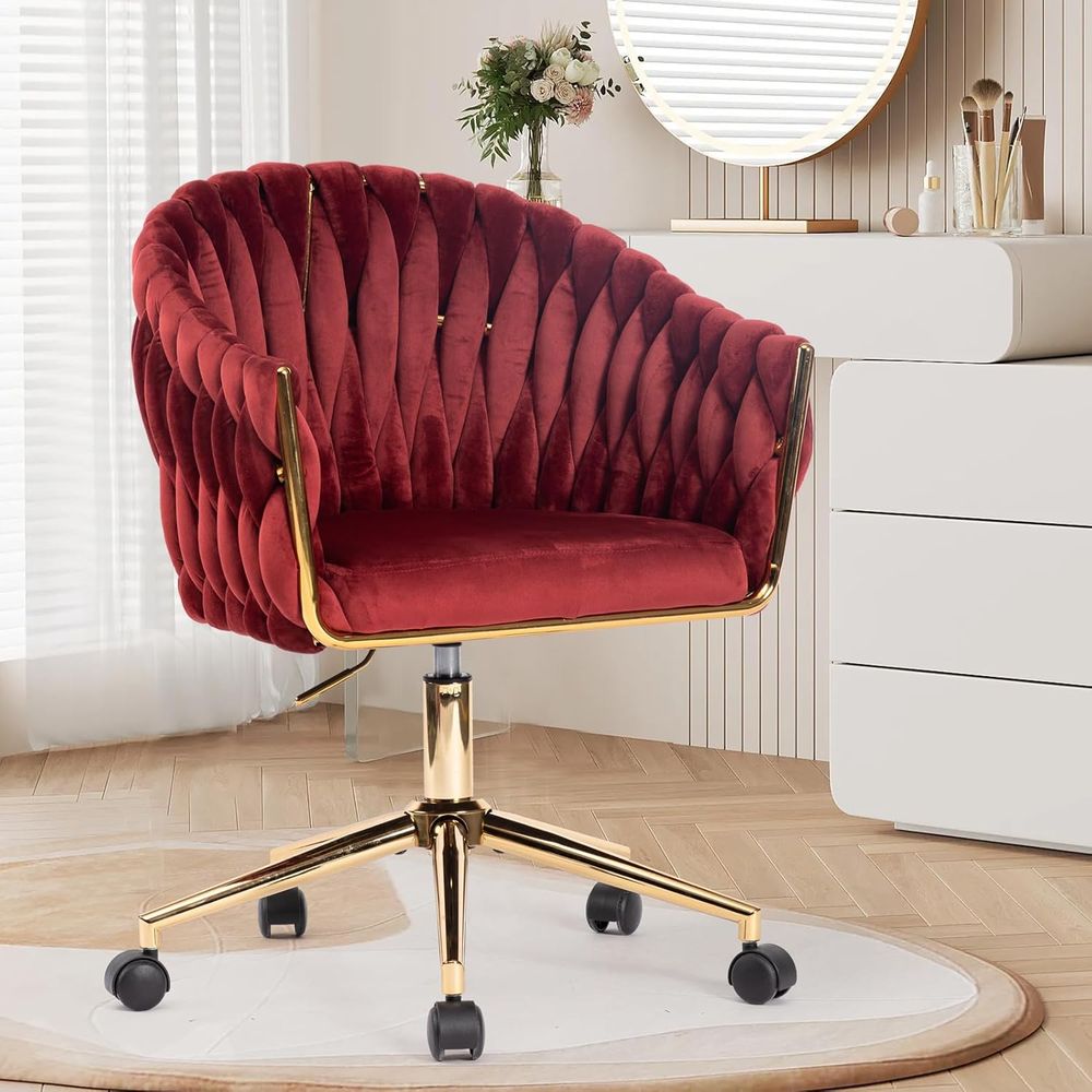 Home Office Or - Sedia da Ufficio in Velluto, Sedie