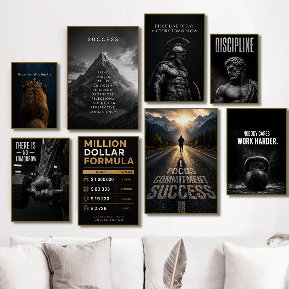 Home Office Room Inspiration - Poster Motivazionale Moderno per il Successo